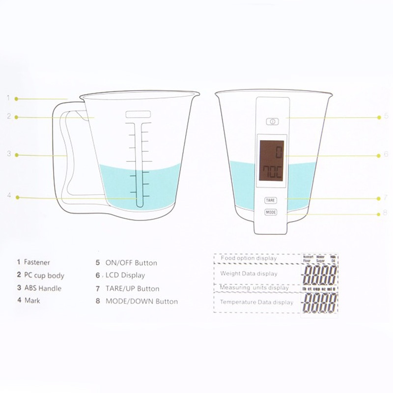 please COD Measuring Cup Kitchen Scales Digital Beaker Libra Electronic ...