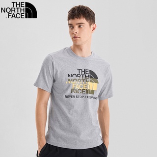 [S-5XL]เสื้อยืดแขนสั้นลําลอง ทรงหลวม ระบายอากาศได้ดี พิมพ์ลายตัวอักษร The North Face ของแท้ 100% สําหรับผู้ชาย