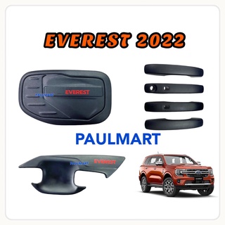 (โค้ดA8W0G ลด25.-*) ครอบมือเปิด/เบ้าประตู/ครอบฝาถัง  ฟอร์ด เอเวอเรส Ford Everest 2022 สีดำด้าน