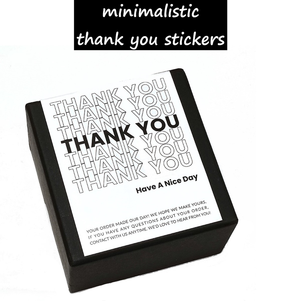 สติกเกอร์ซีล ลาย Thank You ขนาด 8x10 ซม. สีขาว เหมาะกับของขวัญ สําหรับติดกล่องของขวัญ