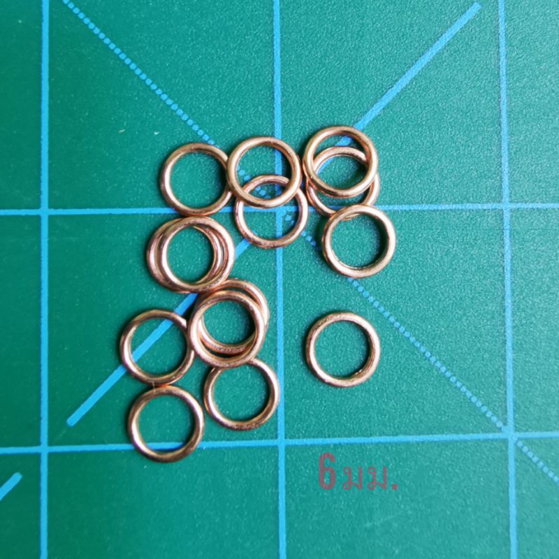 MM02057 ห่วงวงกลม สีโรสโกลด์​ Ring 6 มม. 12ชิ้น  สำหรับชุดปรับสาย