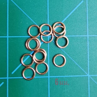 MM02057 ห่วงวงกลม สีโรสโกลด์​ Ring 6 มม. 12ชิ้น  สำหรับชุดปร…