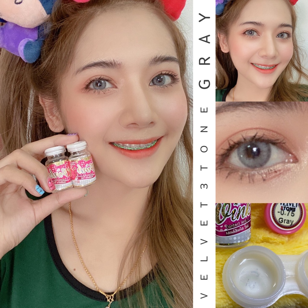 🔥[คุ้มที่สุด]🔥คอนแทคเลนส์แฟชั่นลาย VELVET 3TONE (WINK) ค่าสายตาปกติ MADE IN KOREA (EXP:ปี2026)