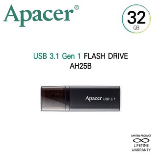 Apacer AH25B USB3.1 แฟลชไดร์ฟ 32GB (Apacer AP32GAH25BB-1)