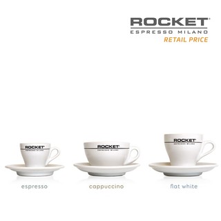 Rocket Espresso ชุดแก้วกาแฟ แบรนด์ Rocket สีขาวพร้อมจานรอง มี 3 รุ่นให้เลือก