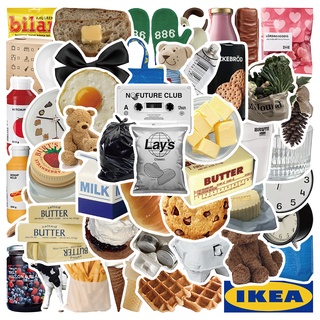 สติกเกอร์ กันน้ํา ลายการ์ตูน IKEA Food สําหรับติดตกแต่งรถจักรยาน แล็ปท็อป 10 ชิ้น 50 ชิ้น