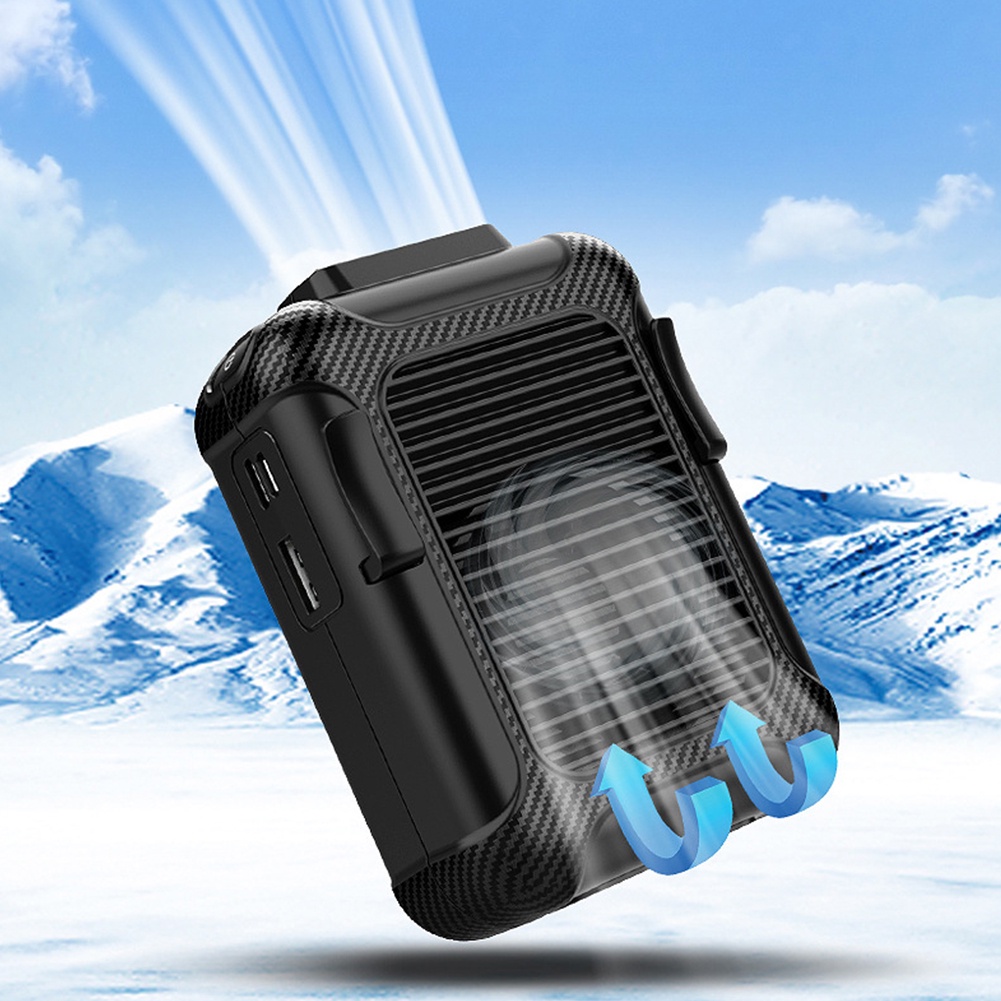 Hanging waist Fan USB Rechargeable Quiet Wearable Neck Fan Air Conditioner Leafless 3 Speed Adjustab