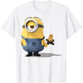 เสื้อยืดโอเวอร์ไซส์เสื้อยืด พิมพ์ลาย Despicable Me Minions Holding A Ginger Bread Minions สําหรับผู้ชาย และผู้หญิงS-3XL