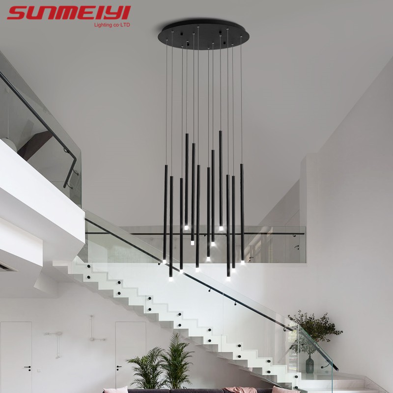 Sunmeiyi โคมไฟระย้า LED สไตล์โมเดิร์นสําหรับตกแต่งห้องนั่งเล่นห้องรับประทานอาหาร