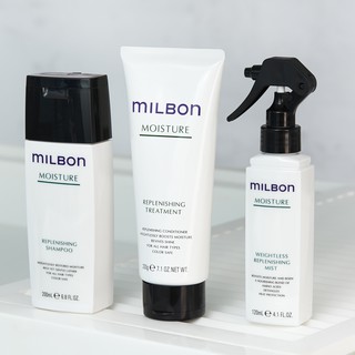 Milbon Moisture Shampoo &amp; Treatment เติมความชุ่มชื้น คืนสู่เส้นผม