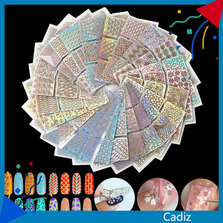 Cadiz สติกเกอร์แม่แบบ ลายฉลุ ติดง่าย สําหรับตกแต่งเล็บ DIY 24 ชิ้น ต่อชุด