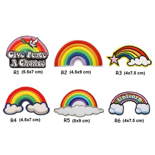 ตัวรีดติดเสื้อสายรุ้ง ตัวรีดติดเสื้อเรนโบว์ ตัวรีด Rainbow พร้อมส่ง