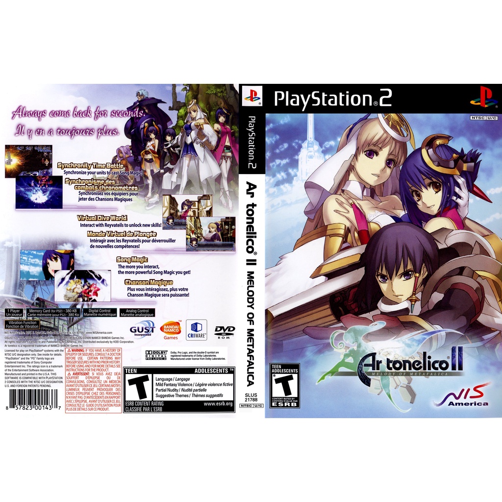 แผ่นเกมส์ PS2 Ar tonelico II Melody of Metafalica คุณภาพ ส่งไว (DVD)