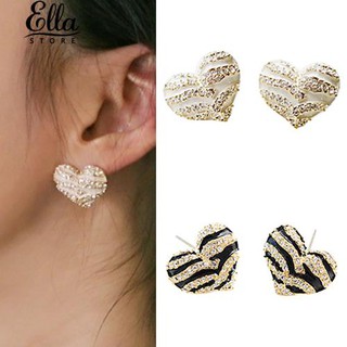 ต่างหูคริสตัล Rhinestone รูปหัวใจ Earbings