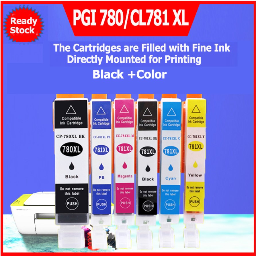 PGI 780 CLI 781 หมึก PGI 780XL CLI 781XL สีดำ PGI 780 XL CLI 781 XL ตลับหมึกสำหรับ Canon  TR8570 TS6