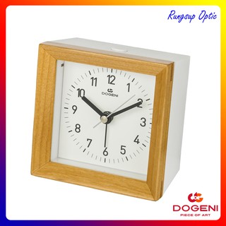 Dogeni นาฬิกาปลุกผิวไม้ เครื่องเดินเรียบ เสียงบิ๊บๆ กดไฟได้ กด Snooze ได้