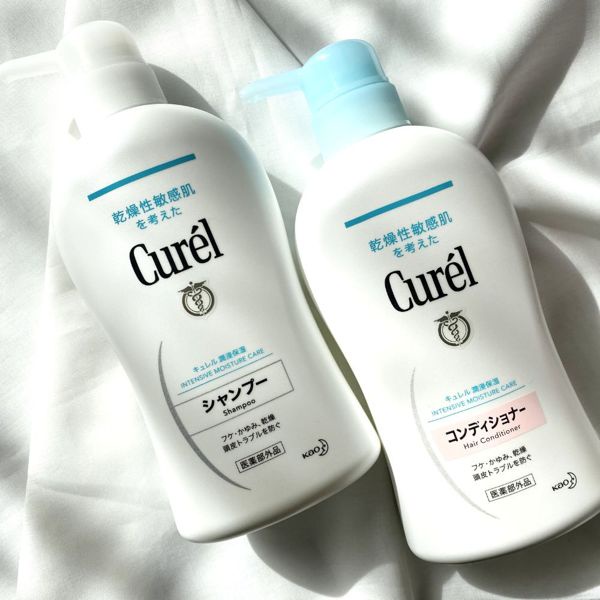 Curel Intensive Moisture Shampoo &amp; Conditioner  แชมพูและครีมนวดผม สำหรับผิวแห้งและแพ้ง่ายขนาด 420ml