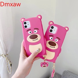 Strawberry Bear Phone Case For iPhone 12 Pro Max 11 Pro Max X XS XR XS Max 7 8 6 6s Plus SE 2020 Cute Covers Soft Carton Cover Original Silicone Cases