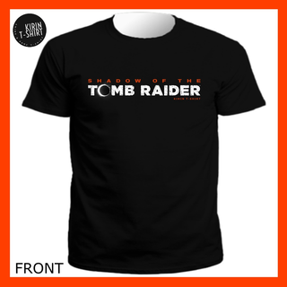 T-shirt  เสื้อยืดผ้าฝ้าย 100% พิมพ์ลาย Dtf Shadow of The Tomb Raider Lara Combed 30s สีดํา สําหรับผู้ชาย และผู้หญิงS-5XL