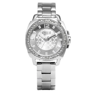 Coach Womens Mini Boyfriend Silver Crystal Glitz Watch 14501699 14501701 14501700 34mm