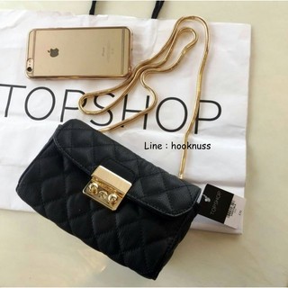 TOPSHOP Premium Chain Leather Shoulder Bag