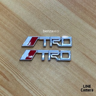 โลโก้*TRD คู่เล็ก งานโลหะ ( ขนาด* 1.5 x 6.5 cm ) ราคาต่อคู่