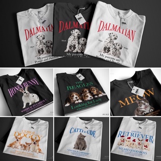 [ใส่โค้ดลดเพิ่ม5%] เสื้อยืด Oversize ลายAnimal เสื้อลายน้องหมาแมว น่ารัก อก44ผ้าcotton 100%🐶🐱