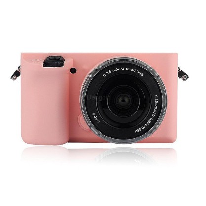 Soft Silicone Camera Case Bag Cover Skin For Sony ILCE-6000 A6000 A6300(Pink)#0885