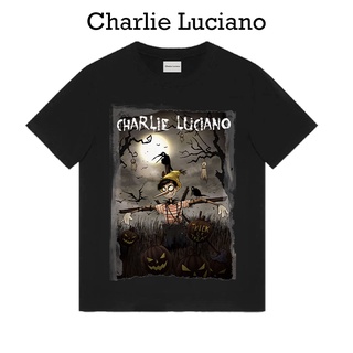 Charlie Luciano เสื้อยืดแขนสั้น พิมพ์ลายหุ่นไล่กา แฟชั่นฤดูร้อน สําหรับผู้ชาย และผู้หญิง