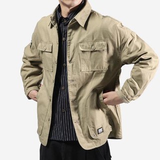 American tooling jacket Mens tide brand new thin retro casual shirt chic early autumn jacket lazy wind