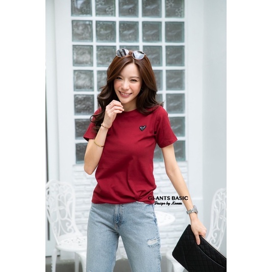 Gi-ants เสื้อยืดคอกลมแขนสั้น​ ปักหัวใจ❤️ T-Shirtnista (GIA2G)