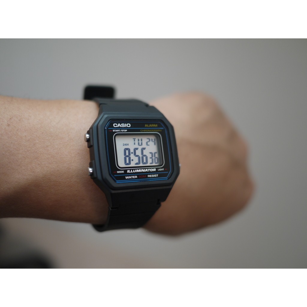 แท้ศูนย์ CASIO นาฬิกาข้อมือ ชาย/หญิง General W-217 W-217h W217 รุ่น W-217HM ชาย ของแท้ รับประกัน cmg 1 ปี