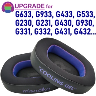 Misodiko แผ่นครอบหูฟัง แบบเปลี่ยน สําหรับ Logitech G633 G933 G930 G430 G230 G231 G331 G431 G332 G432 G433