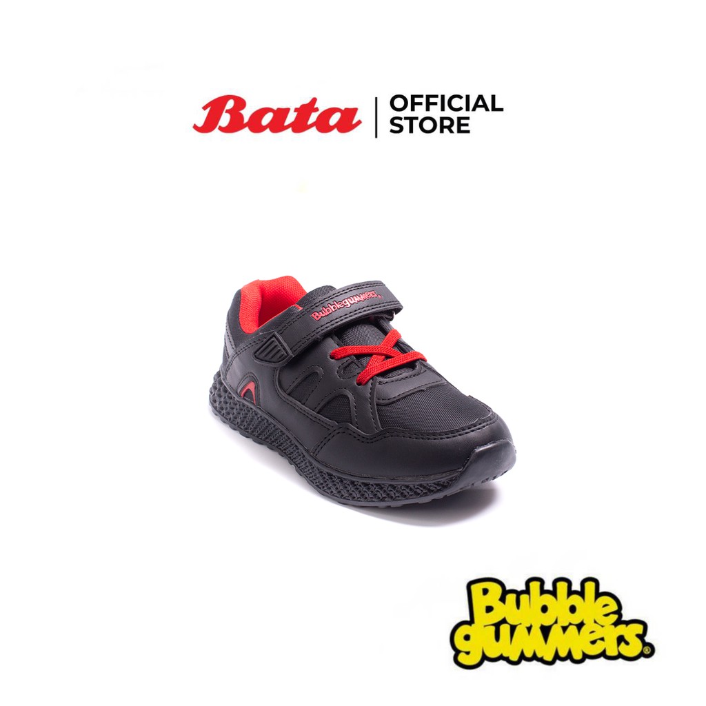 Bata บาจา ยี่ห้อ Bubble Gummers รองเท้าผ้าใบ สนีคเคอร์ มีไฟที่พื้น ปรับขนาดได้ สำหรับเด็กชาย รุ่น Dart สีดำ 3416517