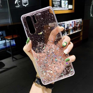 เคสโทรศัพท์ประดับเลื่อมแบบนุ่มสําหรับ huawei p 30 p 20 p 10 plus nova 3i 3e 5 i mate 30 pro