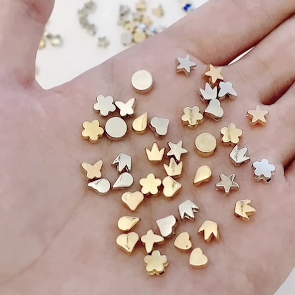 ลูกปัดสเปเซอร์ รูปดาว หัวใจ DIY สําหรับทําเครื่องประดับ 100 ชิ้น/ล็อต