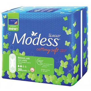 Modess โมเดส ผ้าอนามัยแผ่นบางสบาย แบบไม่มีปีก 23ซม. 20 ชิ้น