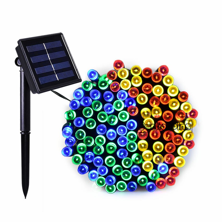 ไฟสี JX-200-4S Solar light 200 LED 8โหมด โคมไฟพลังงานแสงอาทิตย์สำหรับตกแต่ง