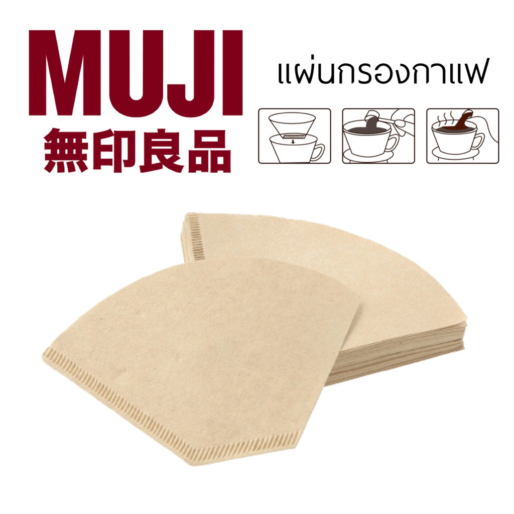 MUJI COFFEE DRIP แผ่นกรองกาแฟ กระดาษกรองกาแฟ สกัดเย็น ชงชา กระดาษดริป filter cold brew mocha espresso ไม่ฟอกสี