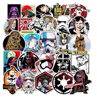 สติ๊กเกอร์สตาร์วอร์ Star wars 50 ชิ้นไม่ซ้ำแบบ A04 กันน้ำสีสวยคมชัด สตาร์วอ Sticker Starwars เจได baby yoda