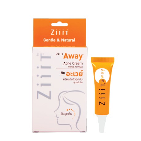 ZIIIT AWAY ACNE CREAM ครีมแต้มสิวอุดตัน สูตรเข้มข้น 7 มล. ส่วนผสม แบล็คเคอแรนท์ ราสเบอรี่ ลดสิวอุดตั