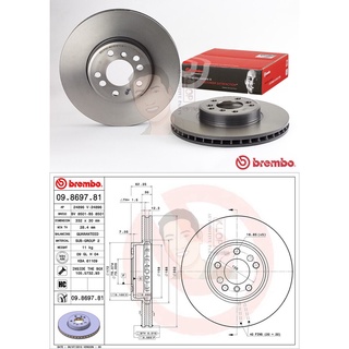 09 8697 81 จานเบรค ล้อ F (ยี่ห้อ BREMBO) รุ่น HC UV BMW X3 E83 ,X5 E53 ปี2000-&gt;