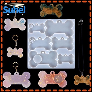 SUHE Casting Tools Dog Bone Tag Handmade Silicone Mould Epoxy Resin Molds DIY Crafts Jewelry Making Handicrafts Keyring Pendant Keychain Mold