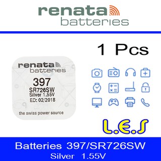 ถ่านกระดุม Renata 397 / SR726SW Watch Battery Button Coin Cell