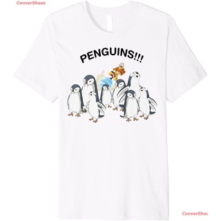 เสื้อยืดลำลอง Avatar The Last Airbender Aang And Penguins!! Portrait Premium T-Shirt Popular T-shirts