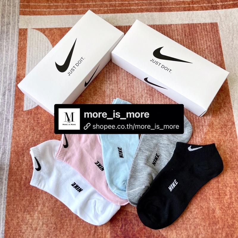 NIKE set 5คู่1กล่อง ถุงเท้าแบรนด์ข้อสั้น กีฬา งานCotton แฟชั่น พร้อมส่ง