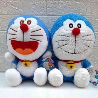 ตุ๊กตาโดเรม่อน12" นั่งอ้าปากขนเรียบ 12"นั่งขนฟู(ผ้าขนหนู)   Doraemon