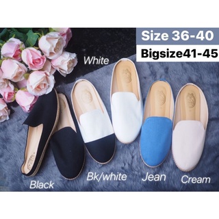 Sz. 41-45 👠ผ้าแคนวาสเปิดส้น สวยชิคๆ