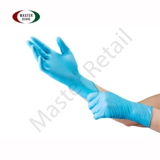 ถุงมือไนไตร สีฟ้า หนา 3.5 Smart กล่องส้ม ไม่ผสมไวนิล ไม่มีแป้ง ถุงมือยาง (Food Safe) [ ลูกค้าใหม่ 1 บาท 🔥 ]