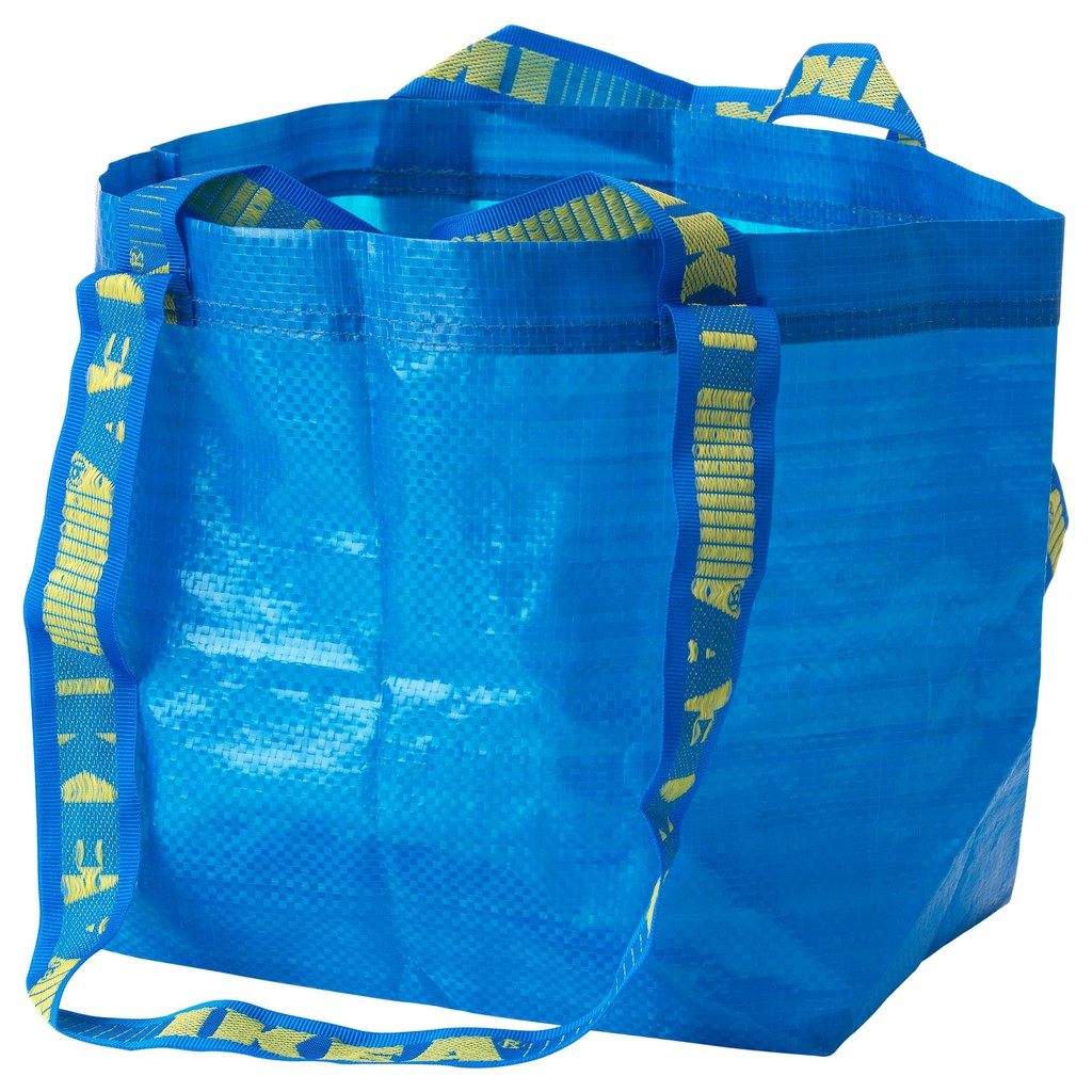 IKEA กระเป๋าช้อปปิ้ง BRATTBY แบรทบี สีน้ำเงิน ขนาด 27x27 ซม.(รุ่นยอดนิยม)